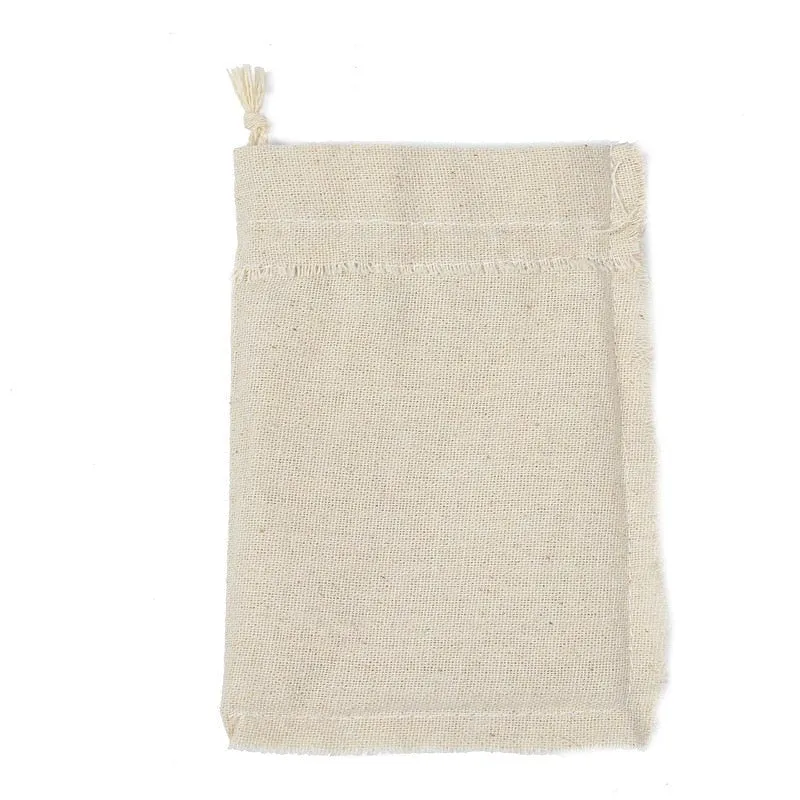 10 x Cotton Linen Drawstring Gift Bag Santa Sacks Blanks