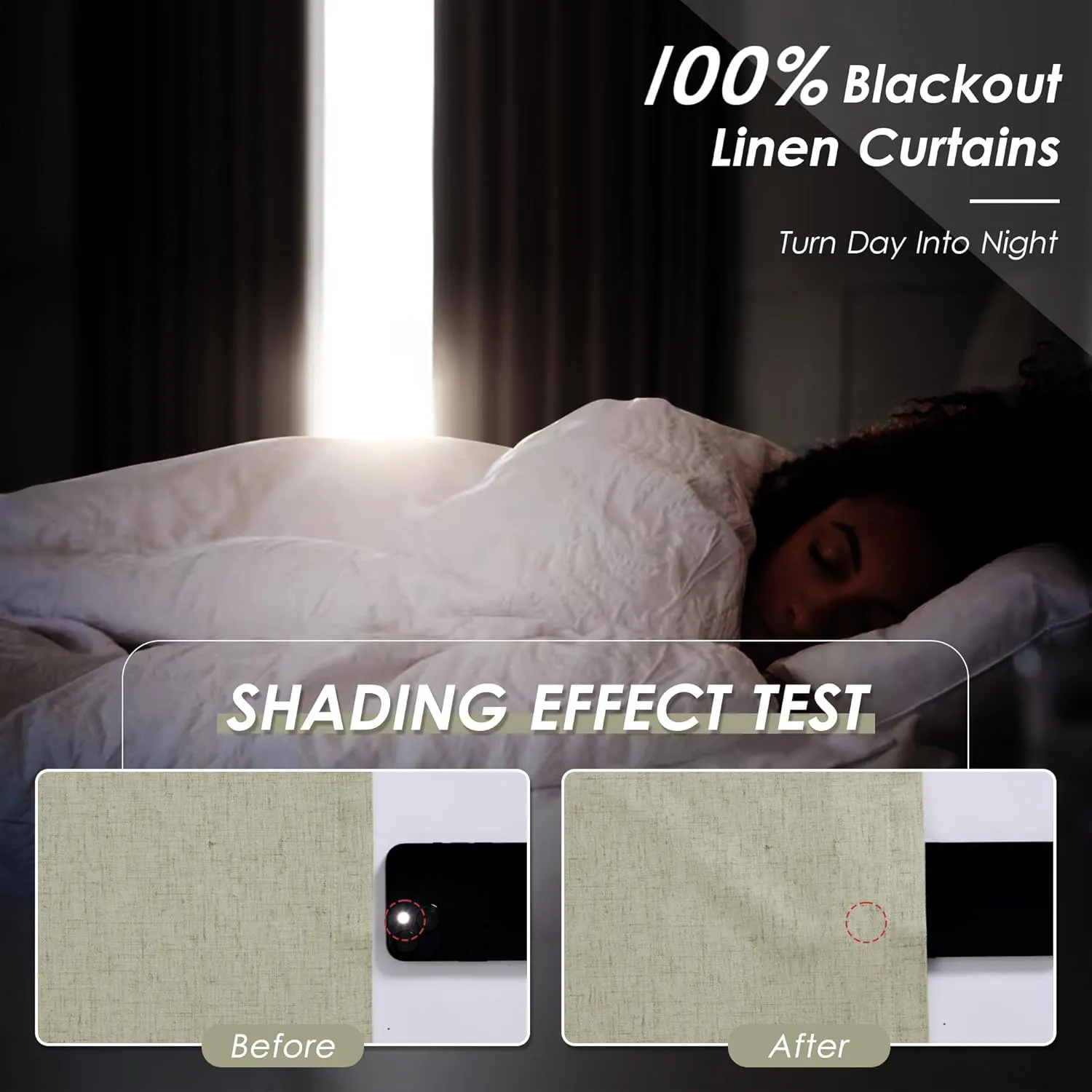 100% Blackout Linen Curtains 84 Inch Length 2 Panels Sage Green Light Blocking Darkening Living Room Curtains 84 Inches Long Elegant Modern Back Tab Pocket Noise Reducing Drapes for Nursery 52X84