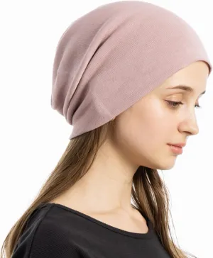 100% Organic Cotton Knitted Bucket Hats for Women Loose Watches Soft Hats for Chemo Patients Slouch Beanie Knit Fleece
