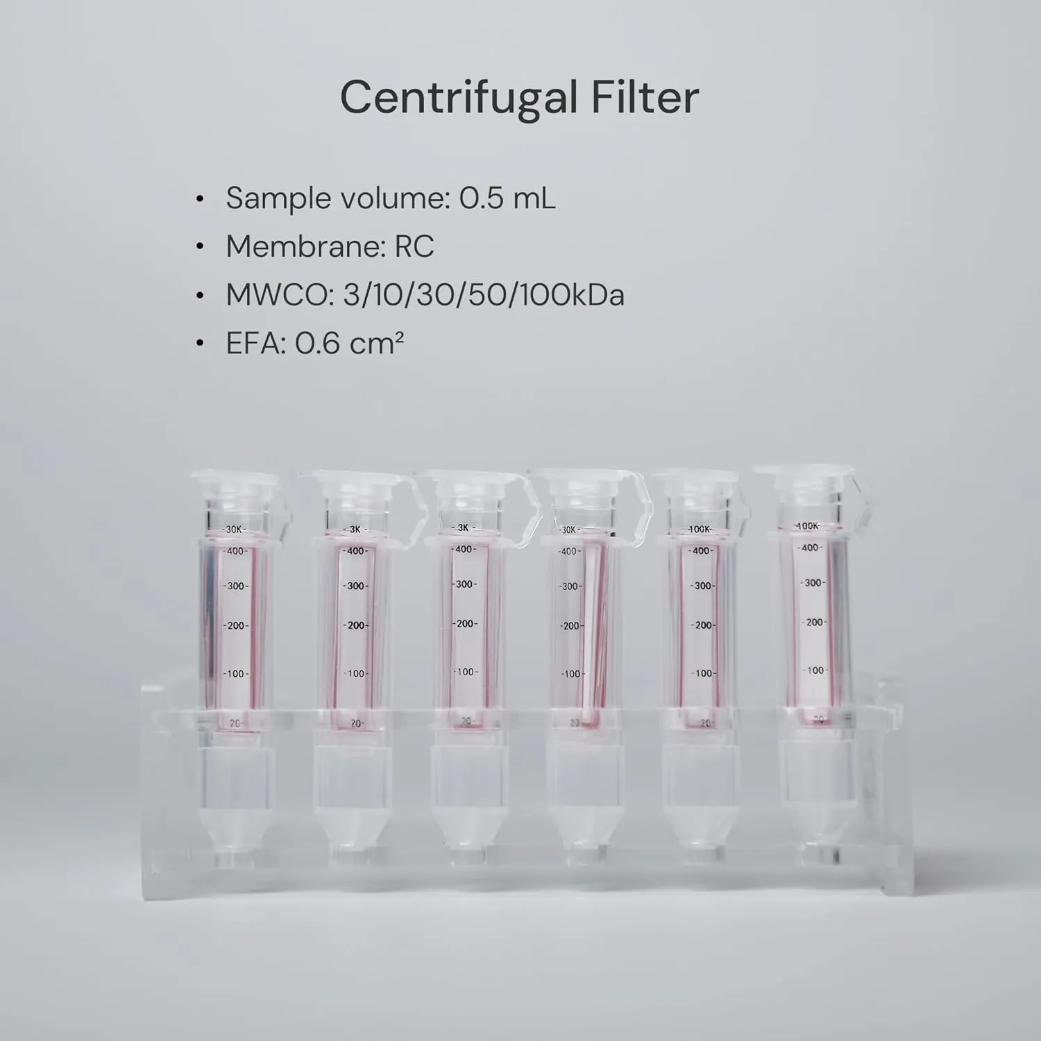 10kDa Ultra Centrifugal Filter Unit 0.5mL Polypropylene Centrifuge Tubes with RC Membrane, Snap Caps (24Pcs)