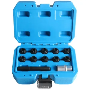 12 PCS Wheel Lock Removal Kit Compatible with Mercedes Benz Wheel Lock Key Set, Wheel Anti-Theft Locking Lug Nut Removal Tool for Mercedes Benz