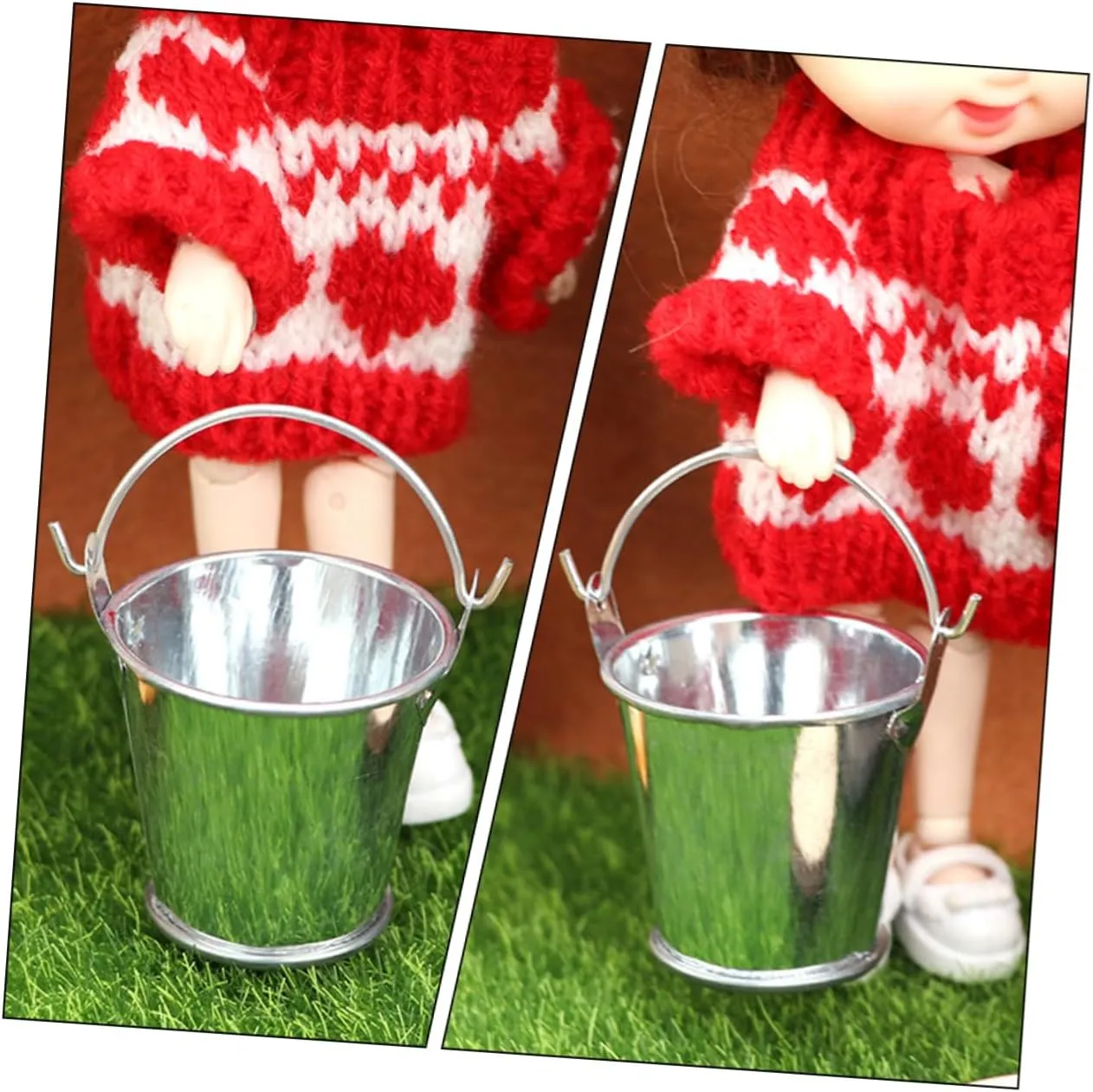 12pcs Miniature Bucket Model Water Barrel Decor for Dollhouse DIY Crafts and Fairy Gardens Realistic Tiny Containers for Imaginative Play and Educational Use