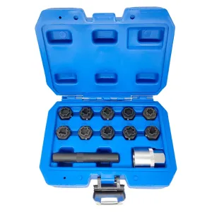 12PCS Wheel Locking Nut Key Kit Compatible with Mercedes Benz, Wheel Lock Nut Socket Adapter Set, Wheel Anti-Theft Lug Nut Removal Tool, Anti-Theft Screw Remover Hand Repair Tool