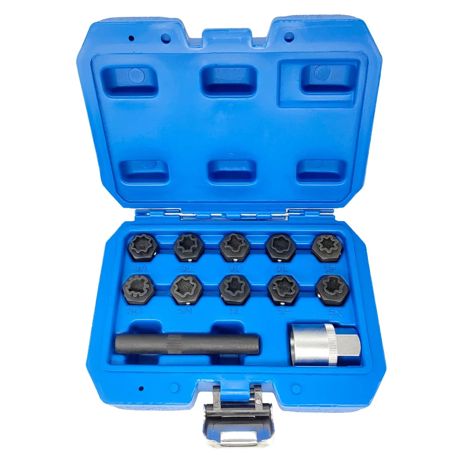 12PCS Wheel Locking Nut Key Kit Compatible with Mercedes Benz, Wheel Lock Nut Socket Adapter Set, Wheel Anti-Theft Lug Nut Removal Tool, Anti-Theft Screw Remover Hand Repair Tool