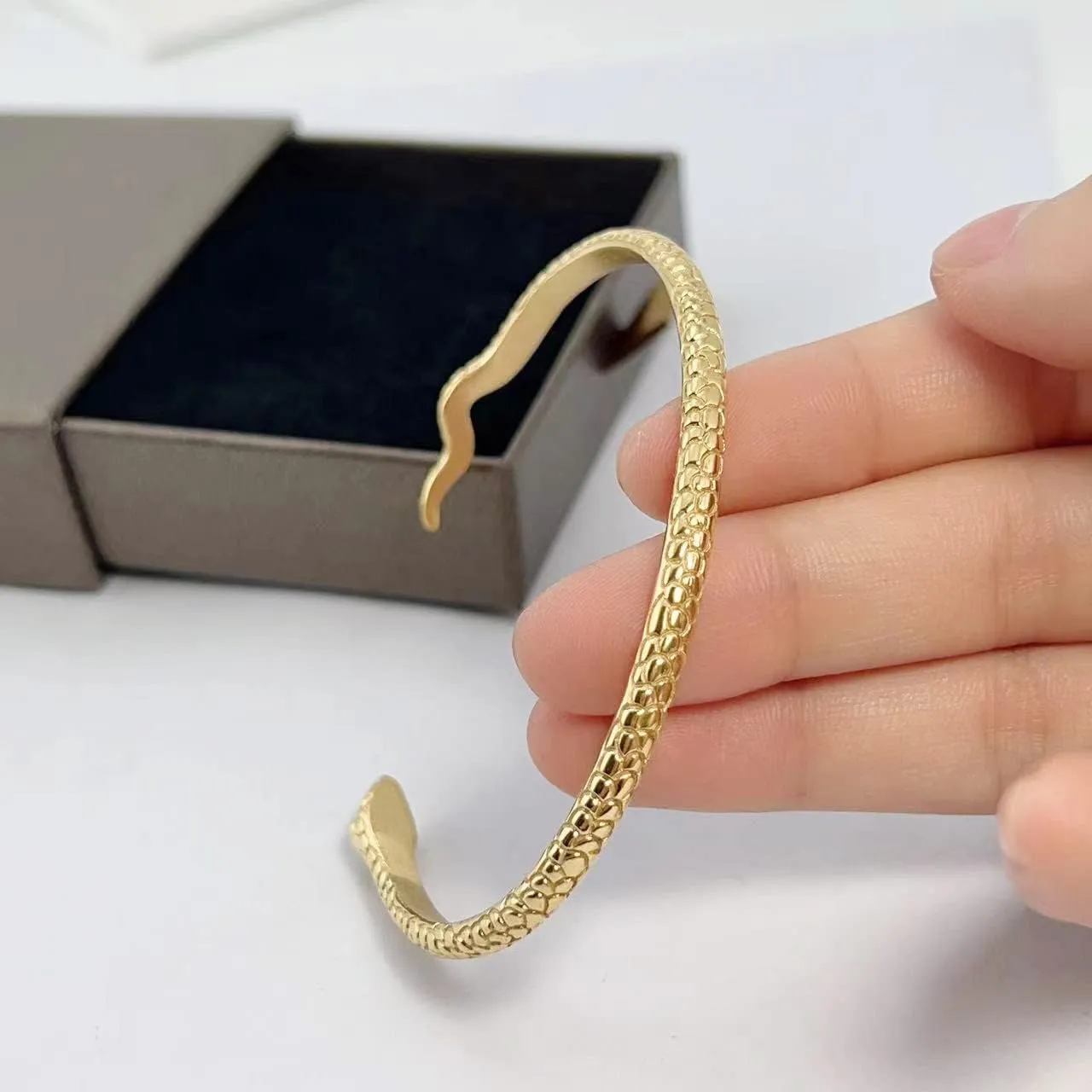 14K Gold Bracelets for Women Snake Cuff Bracelet for Women Open Bangles Bracelets for Women Friendship Gift