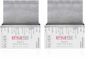 2 Pack, 5x11 Pop-Up Foils Moonlight Silver, 1000 Sheets Total, Heavy Embossed and Texutred