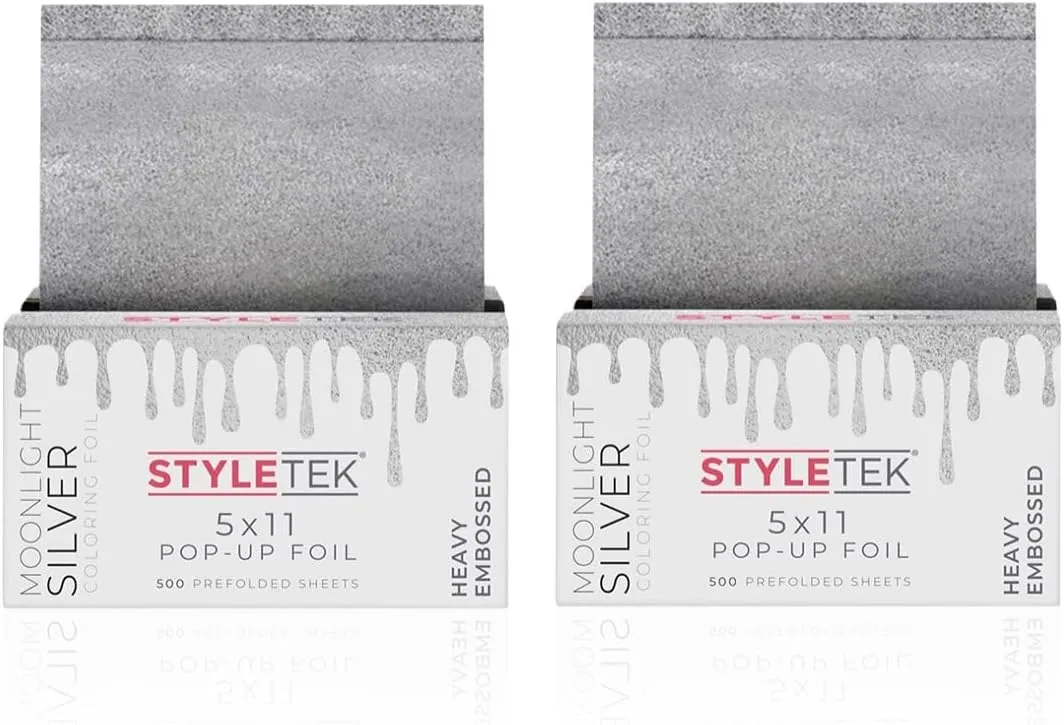 2 Pack, 5x11 Pop-Up Foils Moonlight Silver, 1000 Sheets Total, Heavy Embossed and Texutred