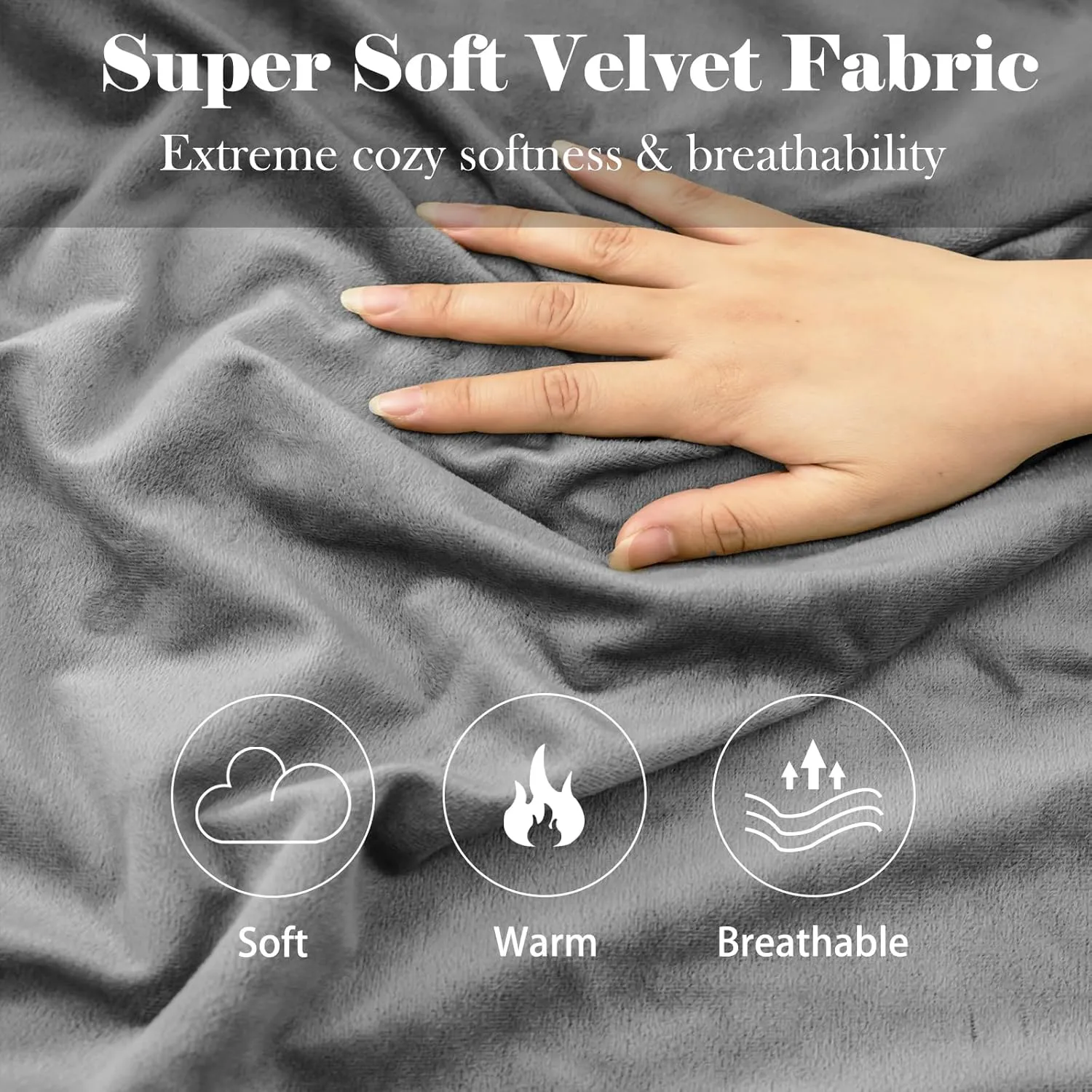 2 Pack Zippered Velvet Standard Pillowcases, Super Soft and Cozy Luxury Fuzzy Flannel Pillow Cases with Zipper, 20x26 Inches, Dark Grey