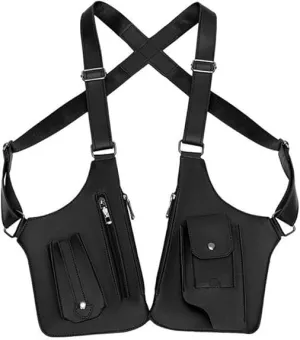 2025 New Double Shoulder Strap Multi-pocket Outdoor Anti-Theft Tactical Bag,Anti-Thief Hidden Underarm Shoulder Bag, Double Shoulder Armpit Bag, for Travel Outdoors(Black)