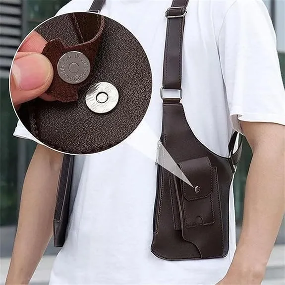 2025 New Double Shoulder Strap Multi-pocket Outdoor Anti-Theft Tactical Bag,Anti-Thief Hidden Underarm Shoulder Bag, Double Shoulder Armpit Bag, for Travel Outdoors(Black)