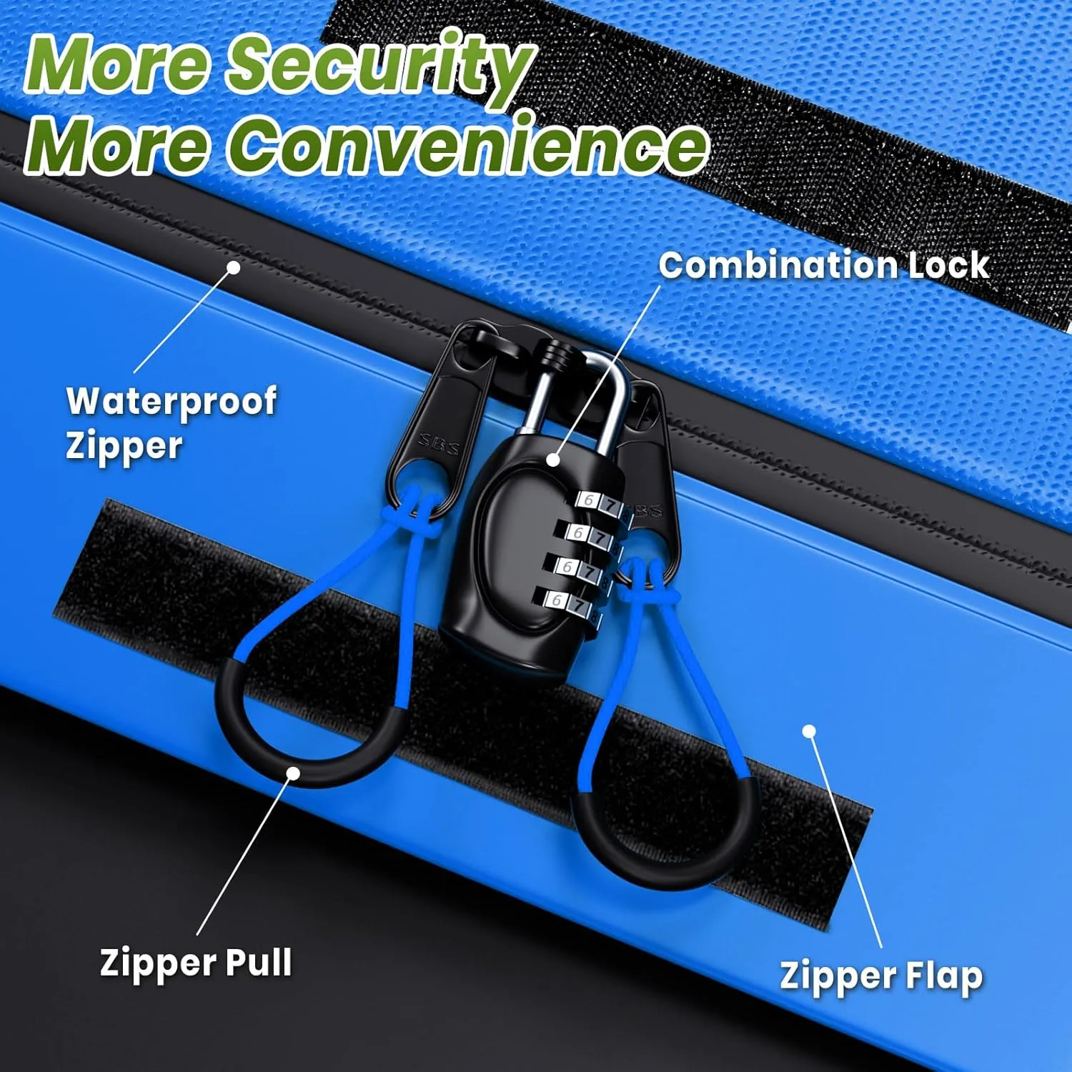 23 Cubic Feet Car Rooftop Cargo Bag Carrier, Soft Roof Top Luggage Bag for All Vechicles with/Without Racks - with Waterproof Zip, Luggage Lock, Anti-Slip Mat, Storage Bag, Door Hooks, Blue