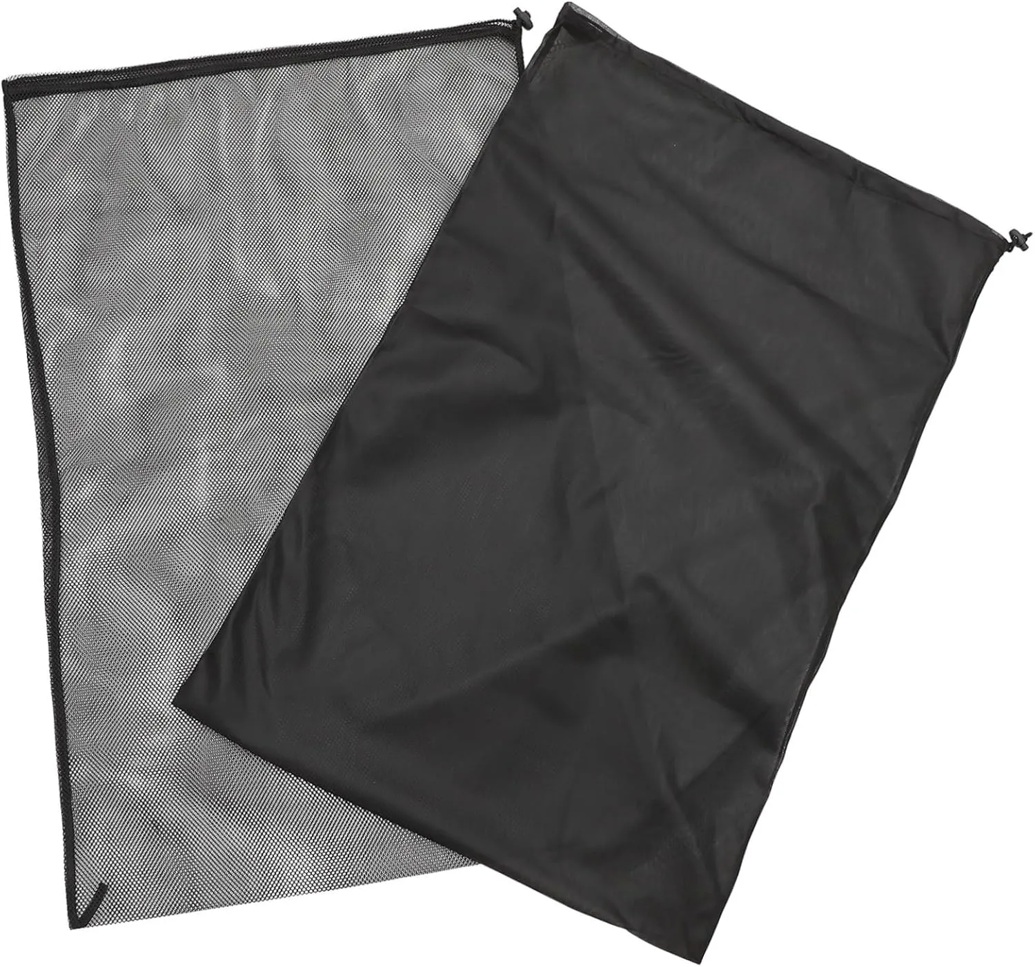 2Pcs Large Drawstring Laundry Bags Mesh Organizer for Dirty Clothes Travel Home Use Fine Coarse Net for Underwear Socks and More