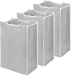 3 Pcs Laundry Sorter Replacement Bags Hamper Cart Removable Replacement Laundry Storage Organizer Bag Hamper Liner, 14.9 x 9 x 21.7 Inch (Light Gray)