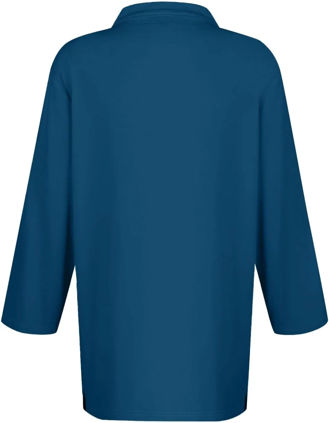 3/4 Sleeve Work Polo Shirts for Women 2024 Fall V-Neck Button-Down Pullover Top Casual Slim Fit Athletic Golf T Shirt