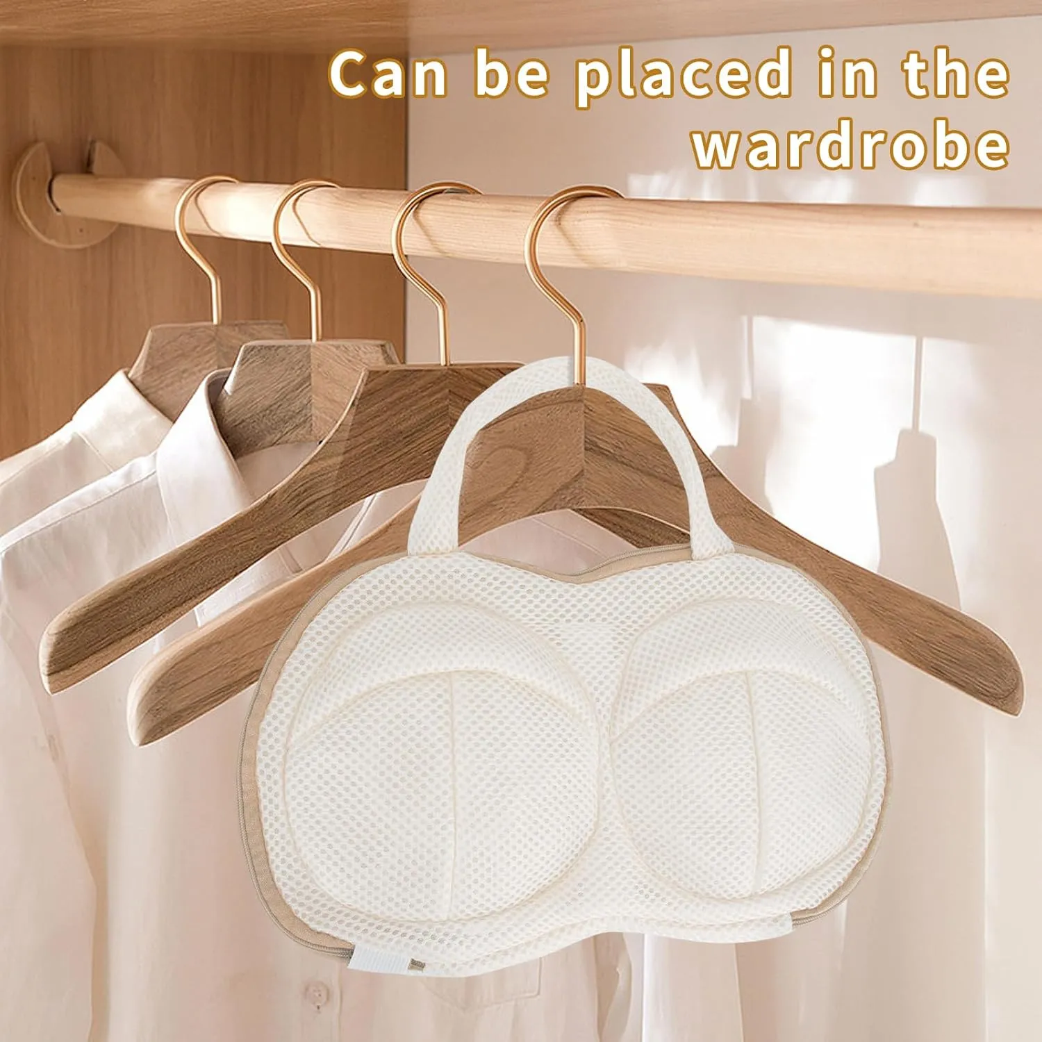 3Pcs Bra Wash Bags for Laundry Lingerie Brassiere Bag bra washing protector holder for Washing Machine Beige(A to C Cups)