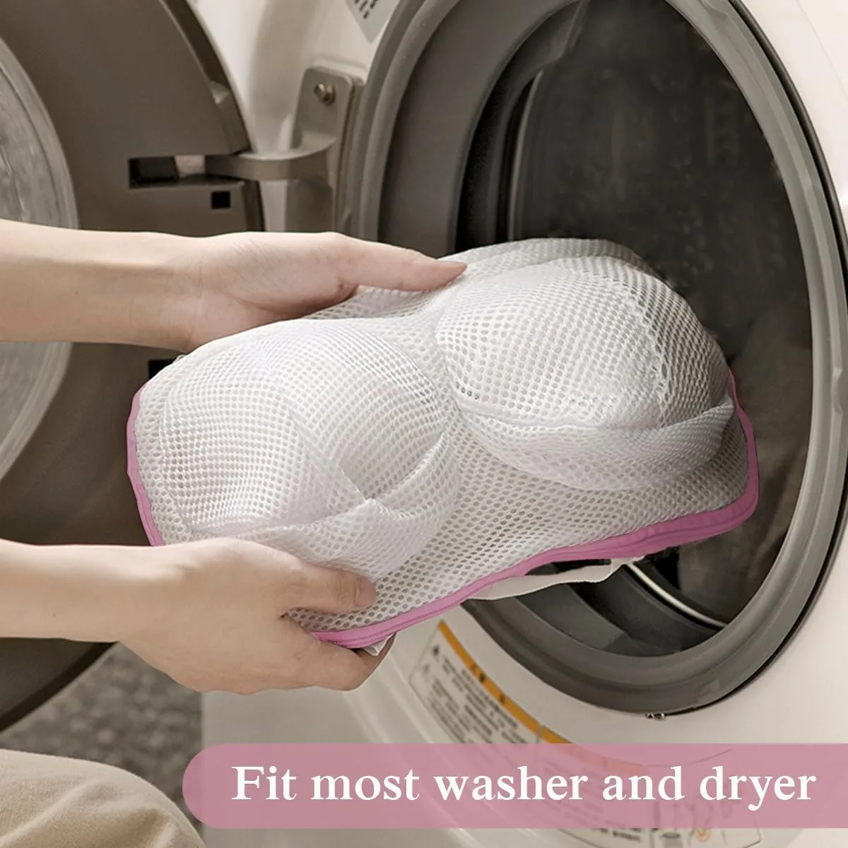 4 Pack Large Bra Washer Laundry Bags for Washing Machine, Lingerie Bag for Washing Delicates Underwear Brassiere, Bra Washer Protector for Laundry (Large-Pink 4 pack)