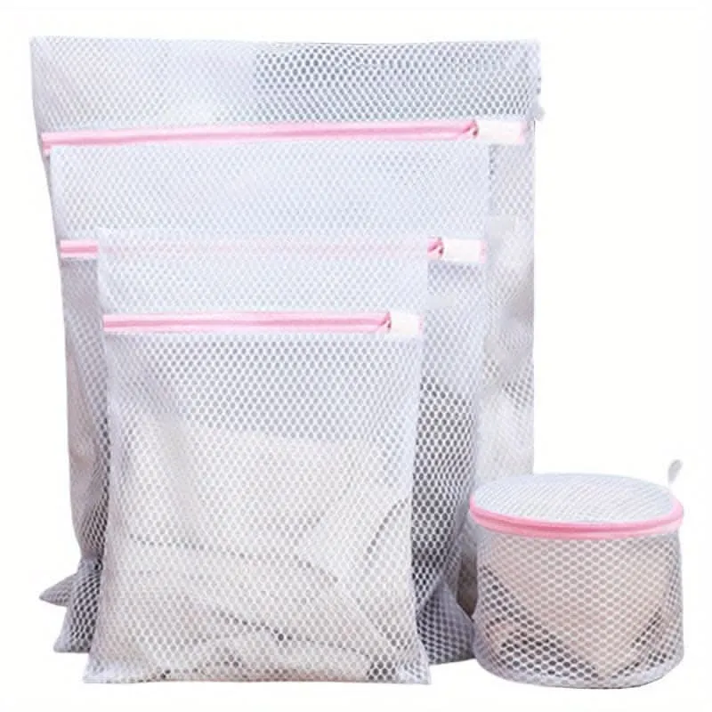 4-Pack Premium Laundry Mesh Bags with Zippers