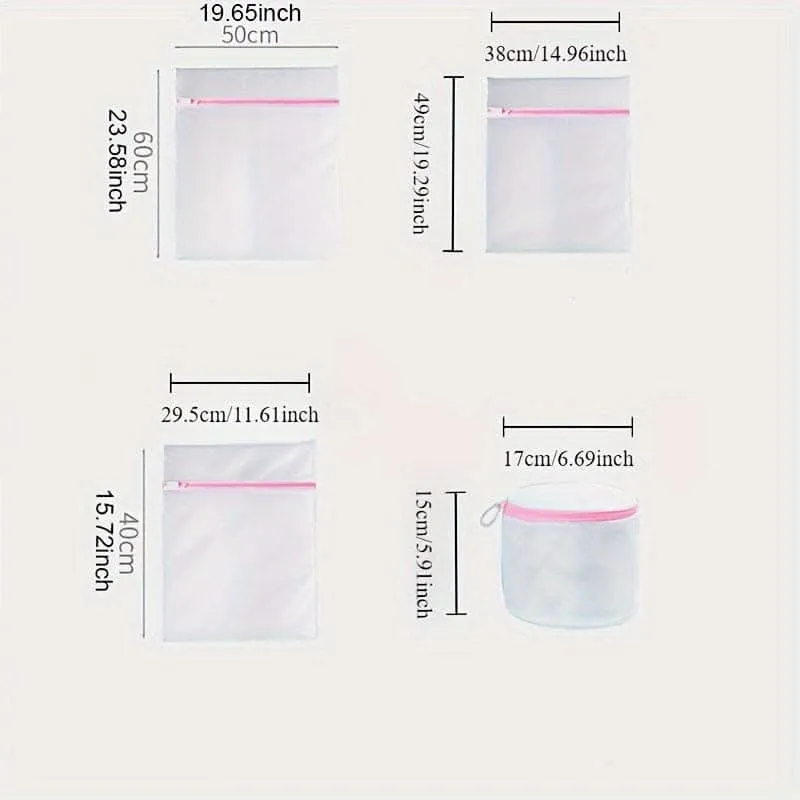 4-Pack Premium Laundry Mesh Bags with Zippers