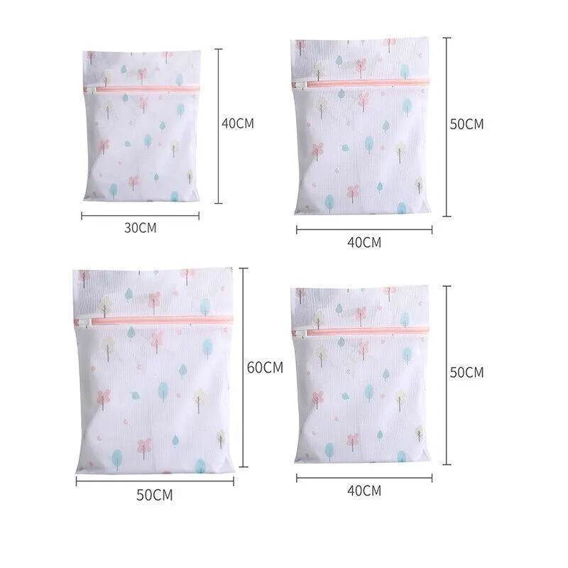 4Pcs Cute Delicates Wash Bag Laundry Lingerie Bra Washing Pack Set Clothes Case