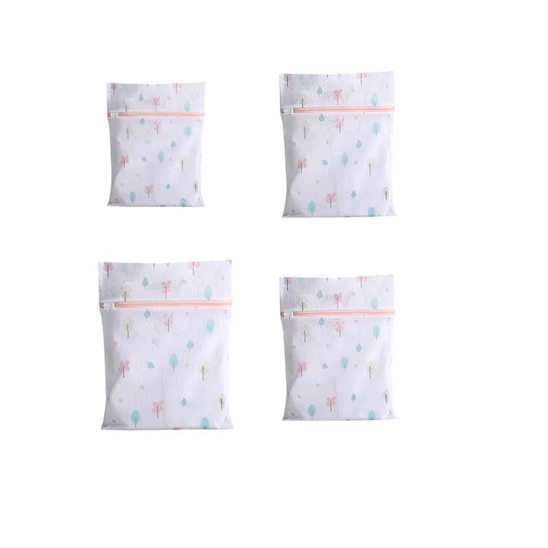 4Pcs Cute Delicates Wash Bag Laundry Lingerie Bra Washing Pack Set Clothes Case
