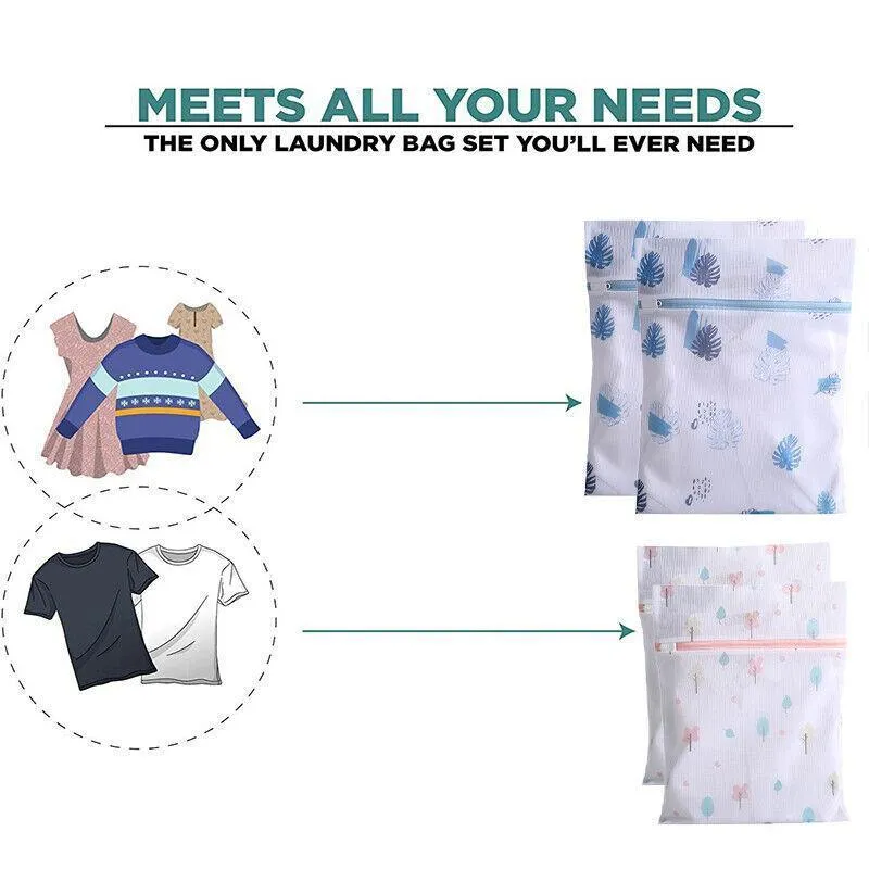4Pcs Cute Delicates Wash Bag Laundry Lingerie Bra Washing Pack Set Clothes Case