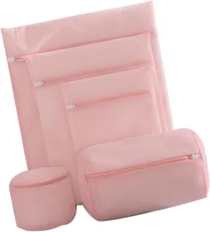 5pcs Net Laundry Bag Set for Washing Machine Zipper Laundry Bag for Underwear Bras Pantyhose Socks Organized