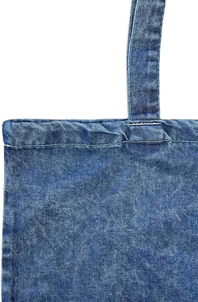 (6 Pack) 6 Pack Heavy Cotton Denim Convention Reusable Tote Bag (Denim)