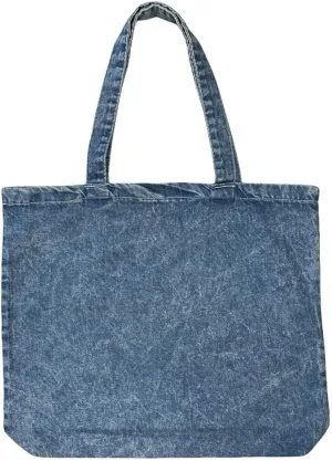 (6 Pack) 6 Pack Heavy Cotton Denim Convention Reusable Tote Bag (Denim)