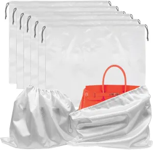6 Pack Dust Bags for Large Handbags Dust Cover Storage Bags Silk Dustproof Drawstring Storage Bag Travel Storage Pouch (19.7x23.6Inch)