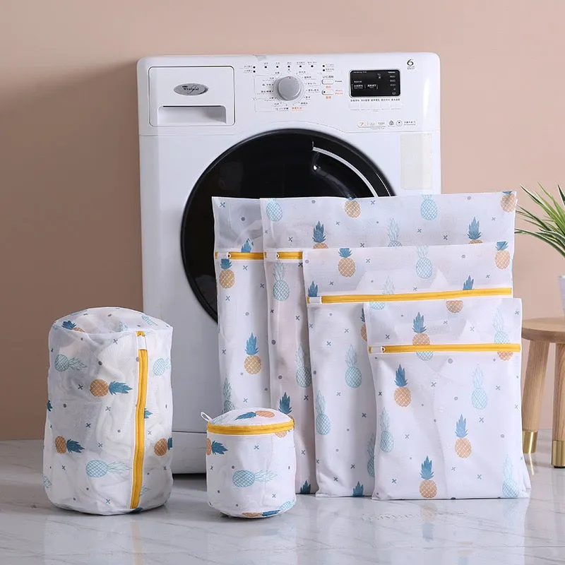 6 Pcs Mesh Laundry Bags Set - Zippered Clothes Washing Bags, Multiple Sizes