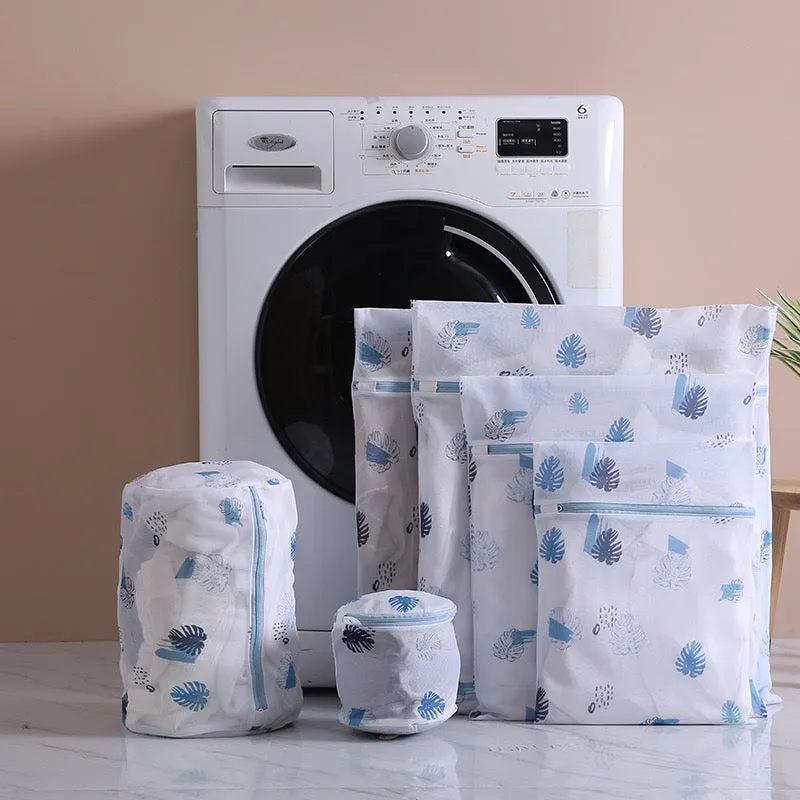 6 Pcs Mesh Laundry Bags Set - Zippered Clothes Washing Bags, Multiple Sizes