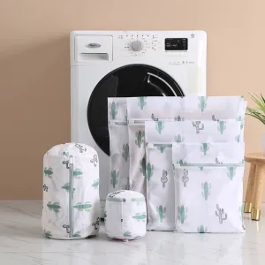 6 Pcs Mesh Laundry Bags Set - Zippered Clothes Washing Bags, Multiple Sizes