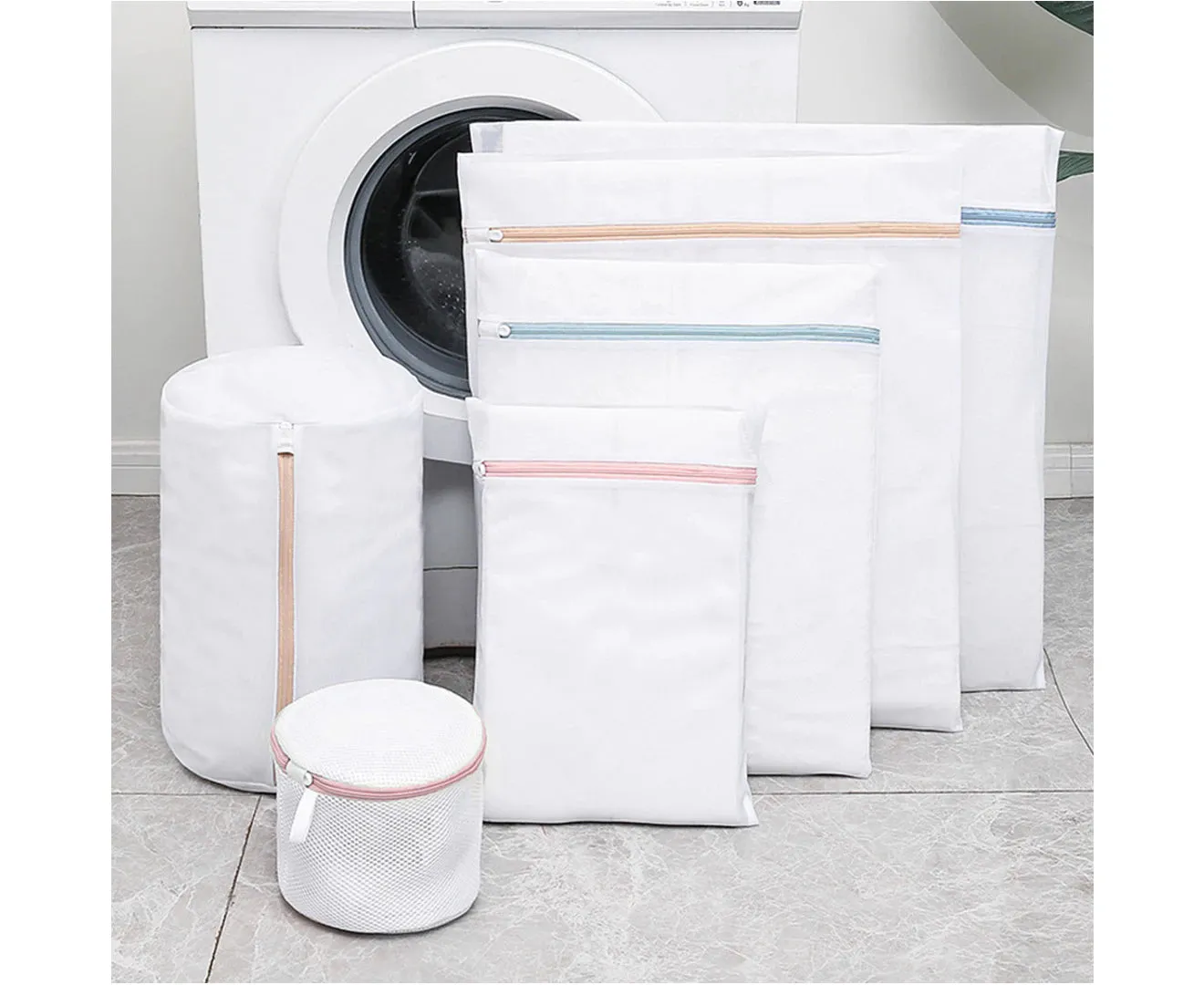 6Pcs Washing Machine Laundry Bag Underwear Clothes Mesh Net Zipper