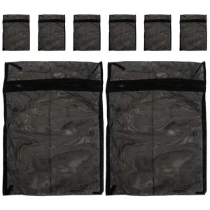 8 Pcs Black Laundry Bag Lingerie Mesh Bags Washing Machine Sock Protective Polyester Travel Garment Delicates Laundry Bag