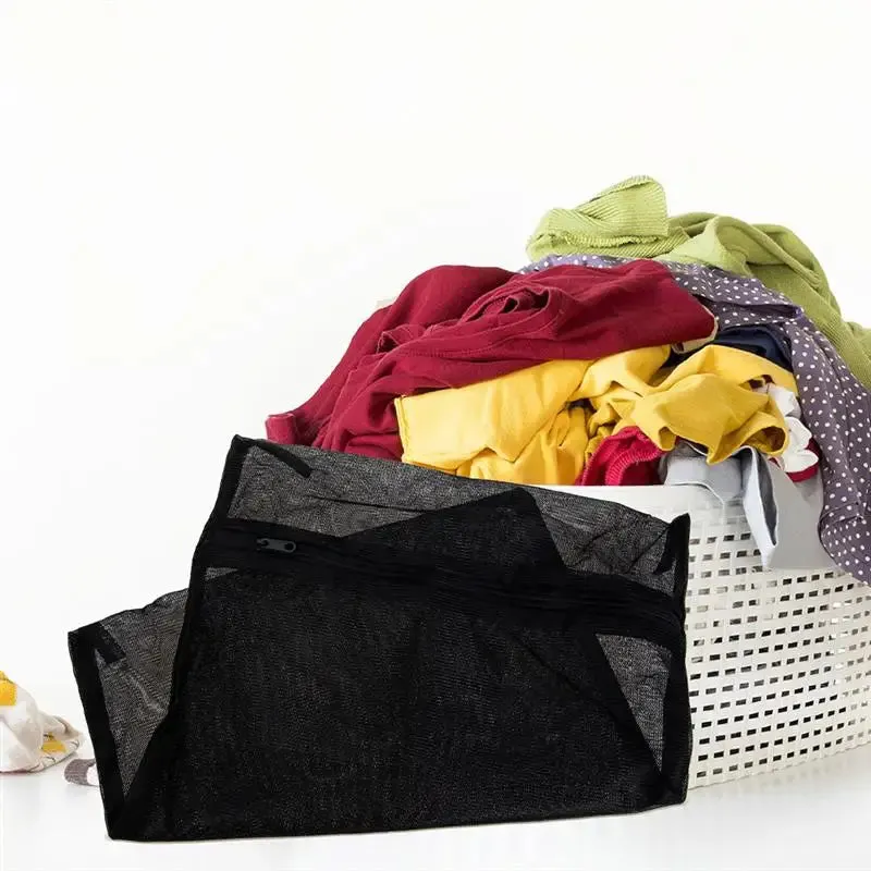 8 Pcs Black Laundry Bag Lingerie Mesh Bags Washing Machine Sock Protective Polyester Travel Garment Delicates Laundry Bag