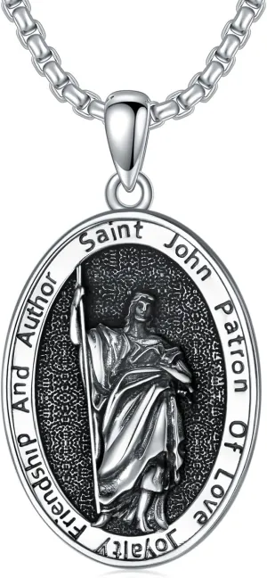 925 Sterling Silver St Michael/St Raphael/St Jude/St Christopher/St Benedict Crucifix Pendant Necklace Religious Amulet Jewelry Gift for Men Women
