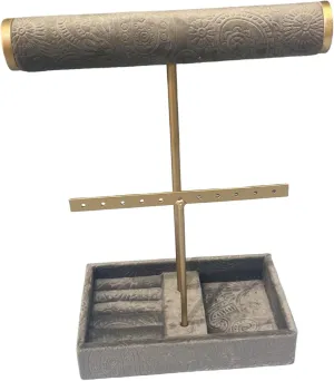 AAGAZA Bracelet Holder with 2 Tier Racks, Velvet Necklace Bangle Stand Jewelry Organizer Bangle Display Storage Tray for Wrist Watch, Bangles, Scrunchies/1738