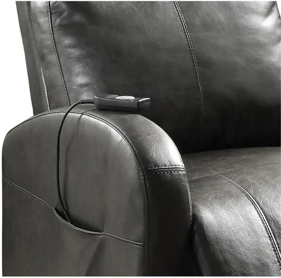Acme Ricardo Faux Leather Tufted Upholstered Recliner with Power Lift in Brown