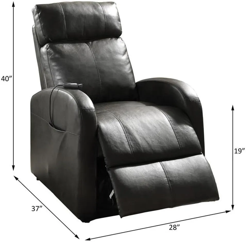 Acme Ricardo Faux Leather Tufted Upholstered Recliner with Power Lift in Brown