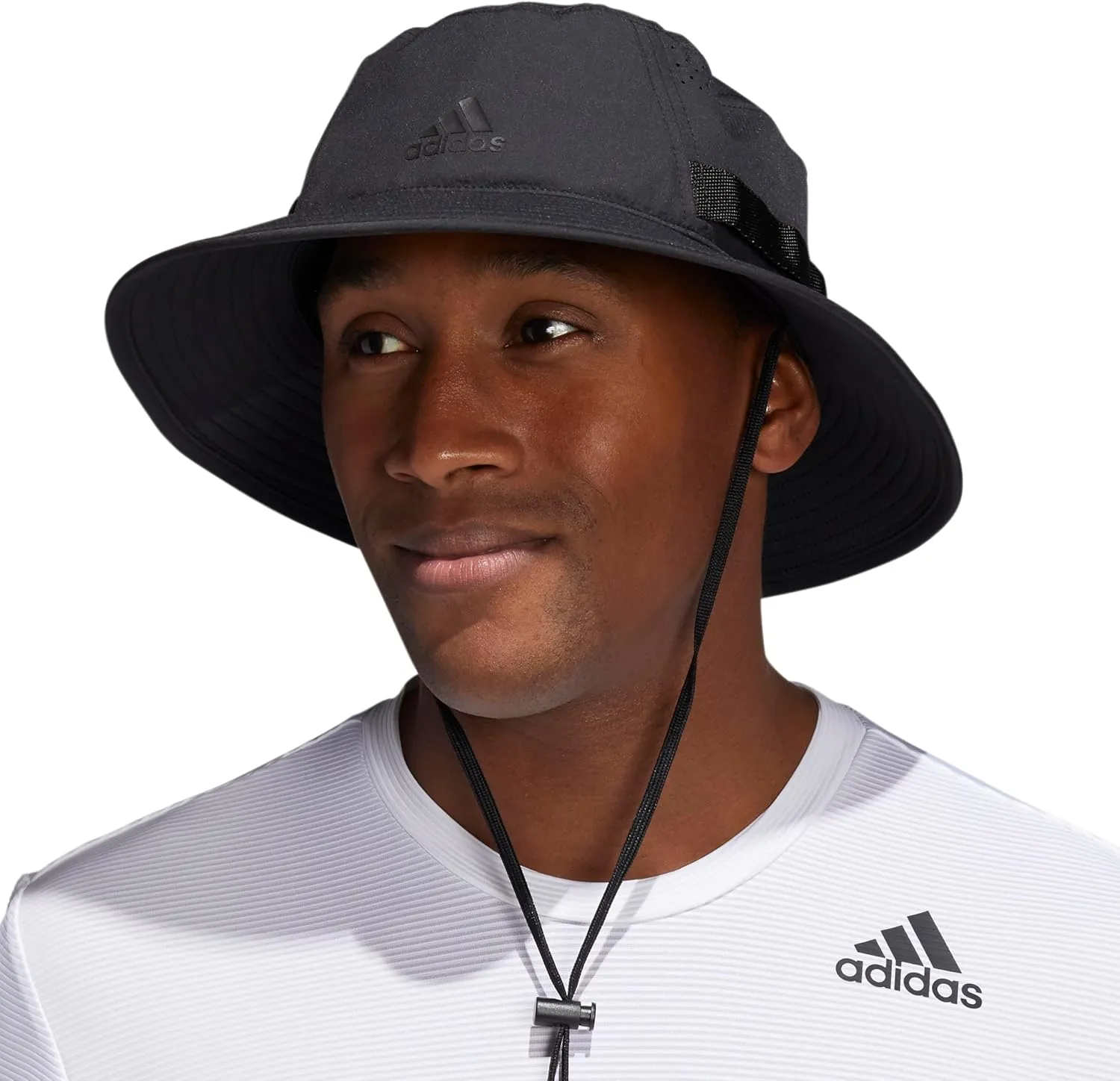 adidas Men's Victory Bucket Hat outdoors and sideline wide brim style for sun protection