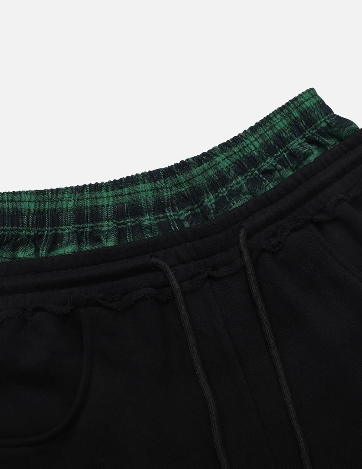 Aelfric Eden Baggy Wide Leg Sweatpants for Women Plaid Patchwork Sweat Pants Loose Long Pants with Pockets
