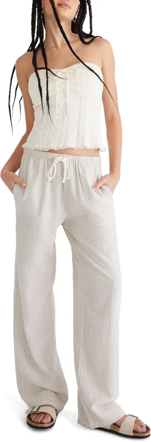 AEROPOSTALE womens Stripe Linen Drawstring Pant