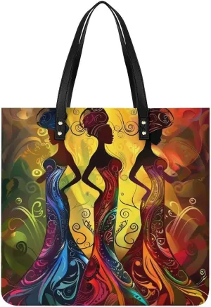 African American Indian Women Top Handle Satchel Handbags PU Leather Tote Bags Shoulder Bags for Women