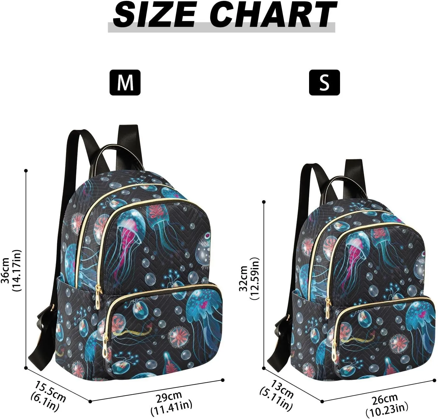 ALAZA Jellyfish Corals Seaweed Women Backpack Purse Shoulder Bag