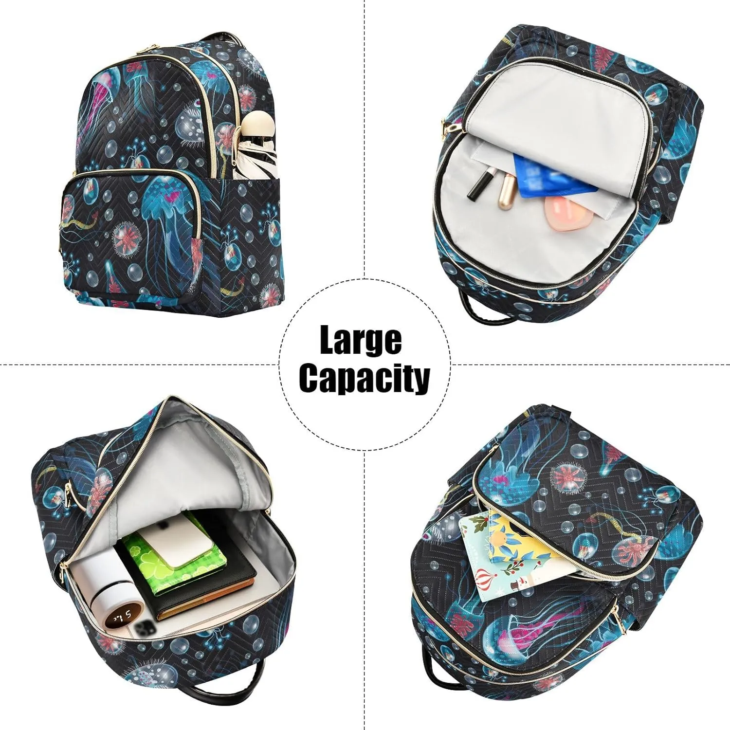 ALAZA Jellyfish Corals Seaweed Women Backpack Purse Shoulder Bag