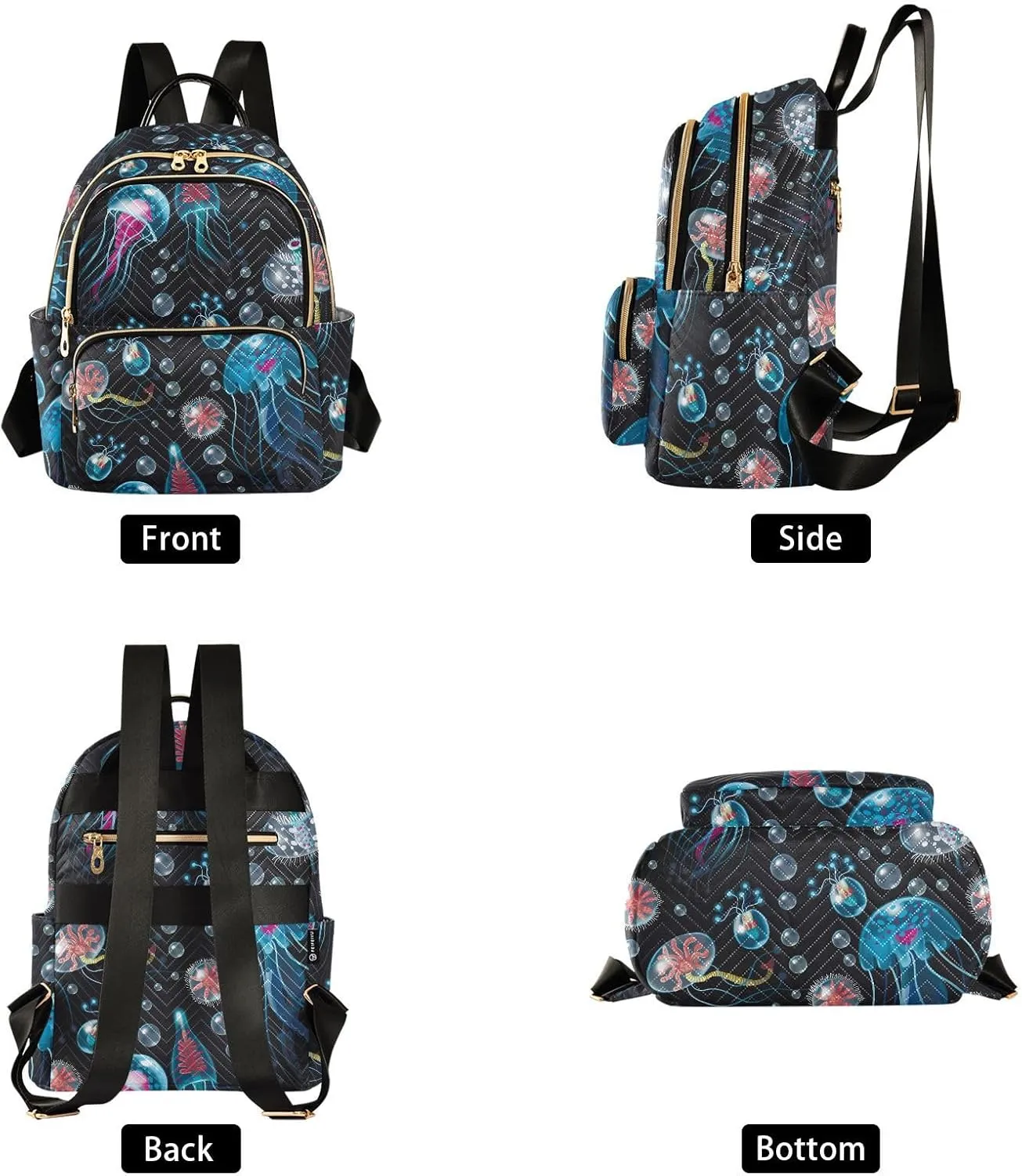 ALAZA Jellyfish Corals Seaweed Women Backpack Purse Shoulder Bag