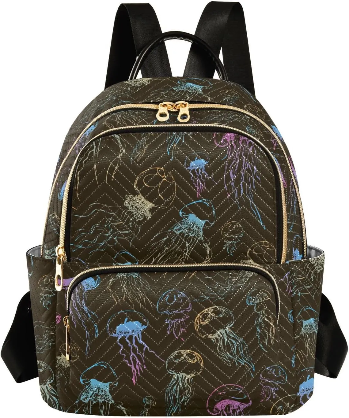 ALAZA Jellyfish with Stinging Cells Float in Space Women Backpack Purse Shoulder Bag