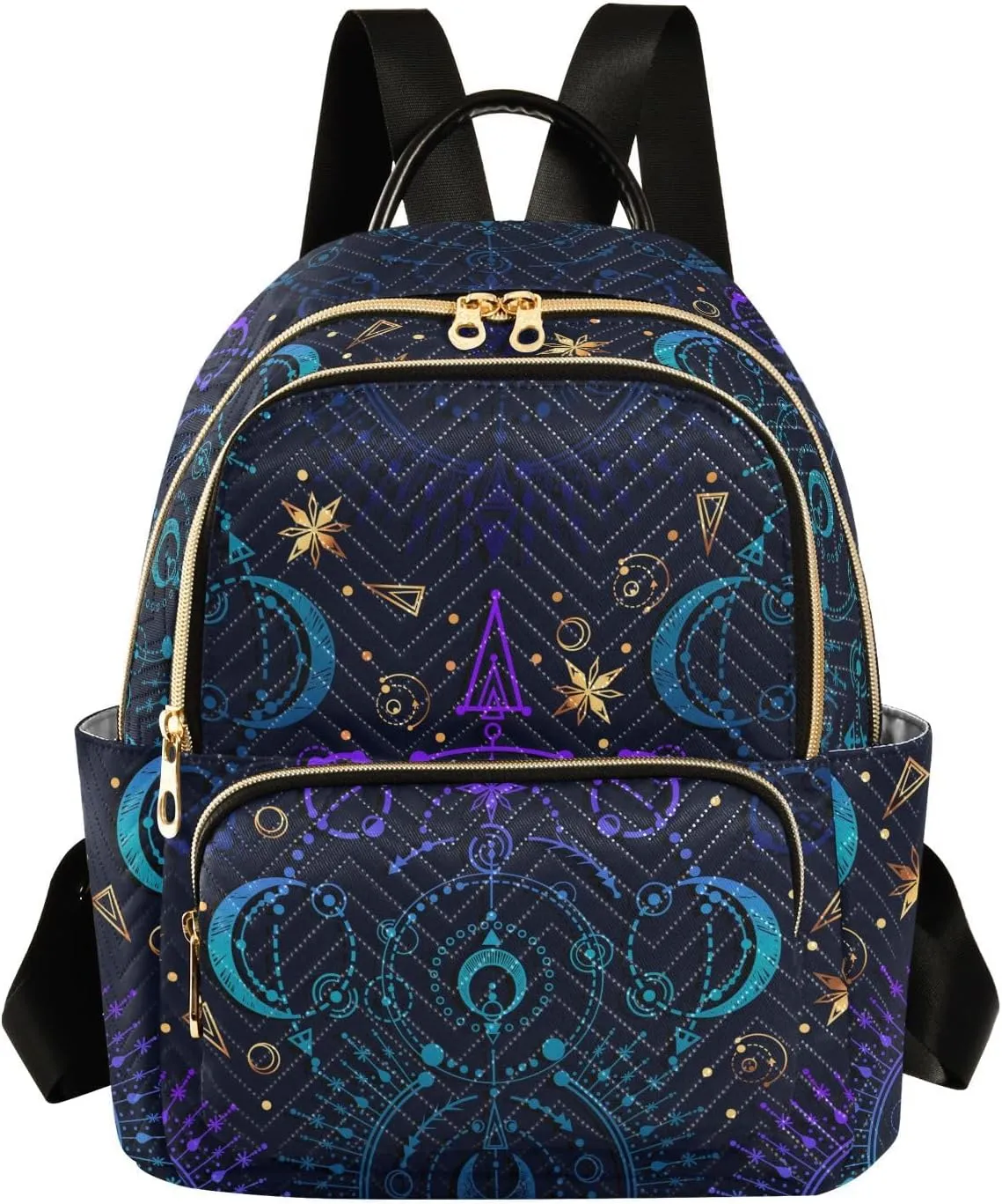 ALAZA Moon Star Witchy Blue & Purple Mini Backpack Purse for Women Travel Bag Fashion Daypack Back Pack Shoulder Bag