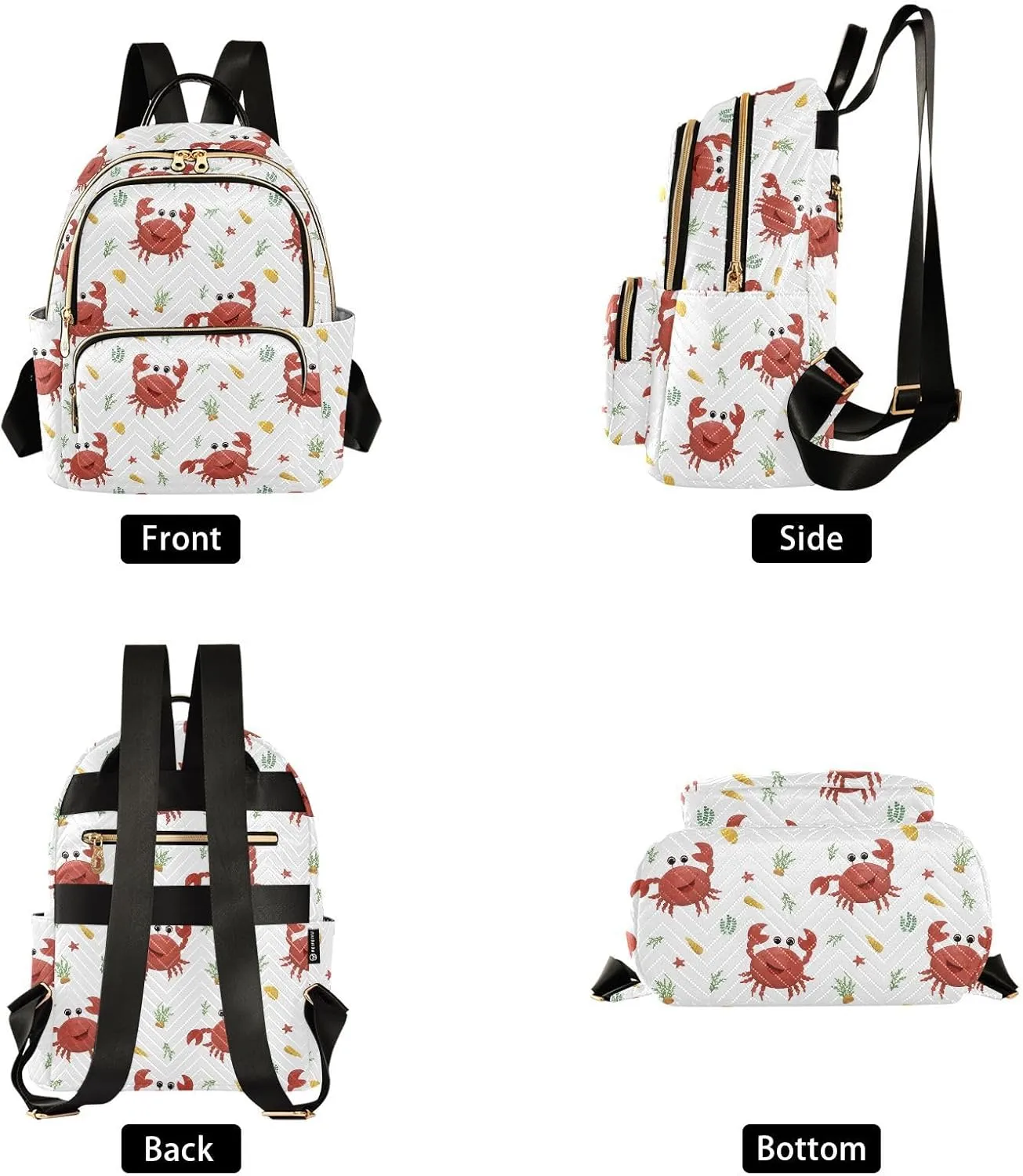 ALAZA Rabs Shells and Algae Women Backpack Purse Shoulder Bag