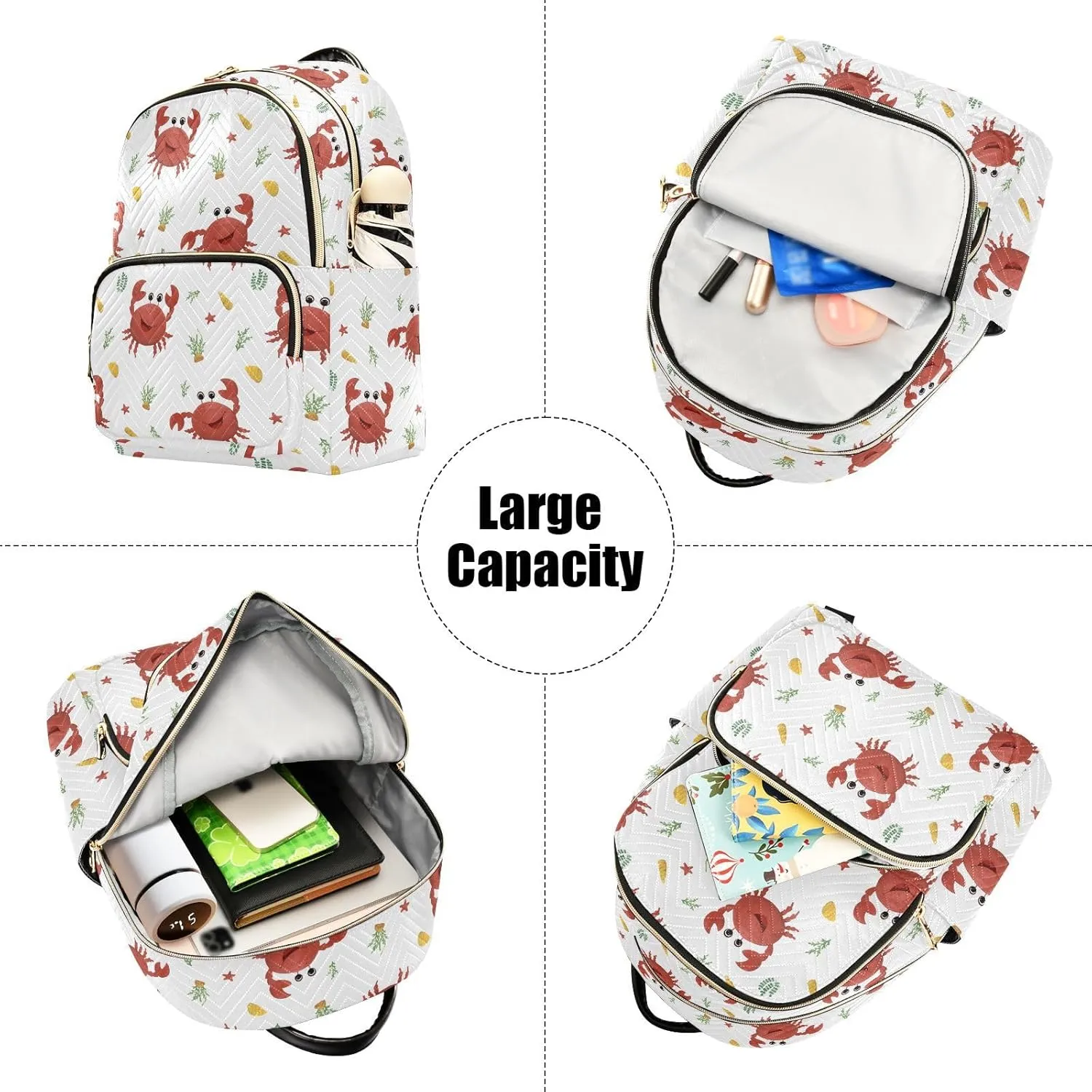 ALAZA Rabs Shells and Algae Women Backpack Purse Shoulder Bag